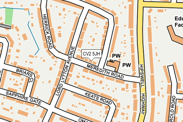 CV2 5JH map - OS OpenMap – Local (Ordnance Survey)