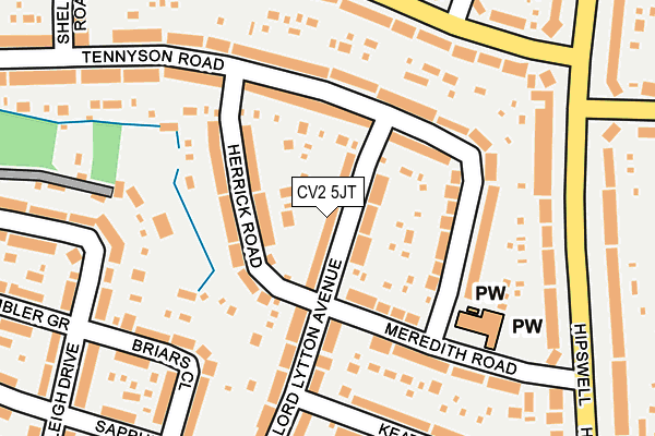 CV2 5JT map - OS OpenMap – Local (Ordnance Survey)