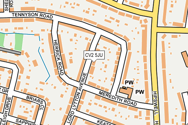 CV2 5JU map - OS OpenMap – Local (Ordnance Survey)