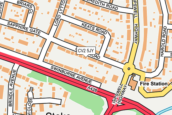 CV2 5JY map - OS OpenMap – Local (Ordnance Survey)