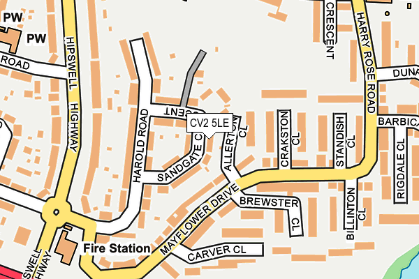 CV2 5LE map - OS OpenMap – Local (Ordnance Survey)