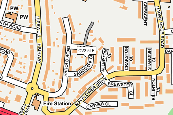 CV2 5LF map - OS OpenMap – Local (Ordnance Survey)