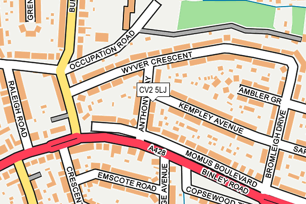 CV2 5LJ map - OS OpenMap – Local (Ordnance Survey)