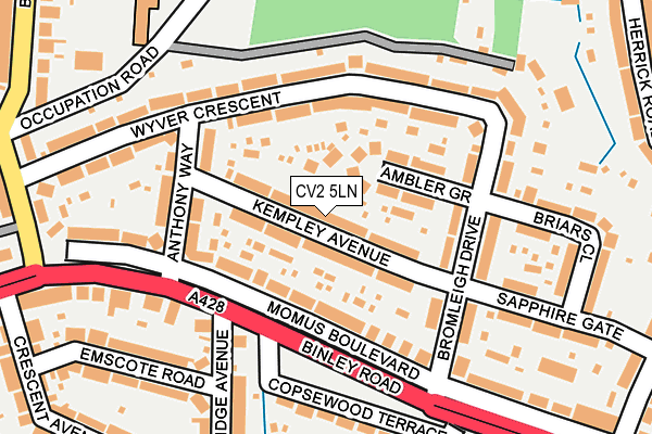 CV2 5LN map - OS OpenMap – Local (Ordnance Survey)