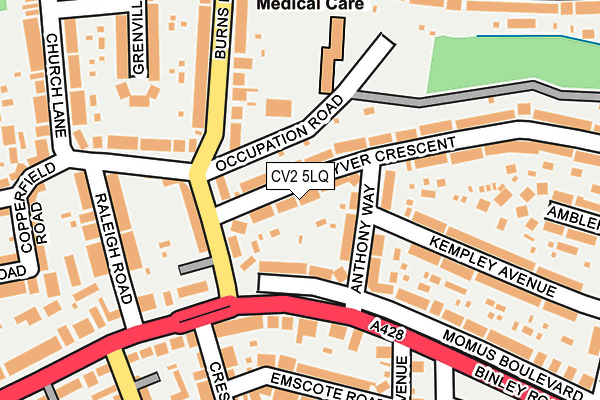 CV2 5LQ map - OS OpenMap – Local (Ordnance Survey)