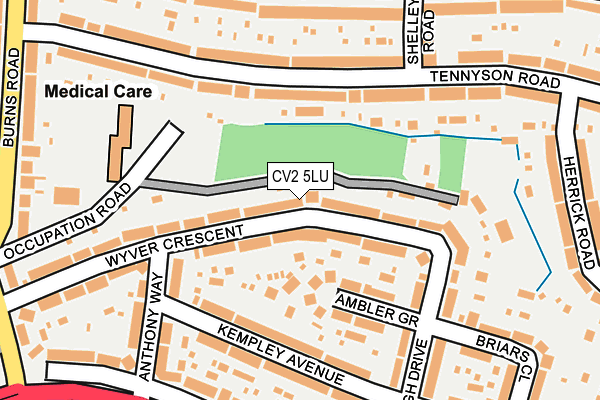 CV2 5LU map - OS OpenMap – Local (Ordnance Survey)