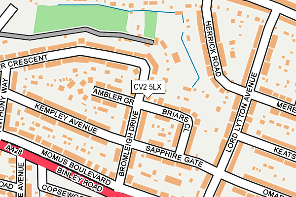 CV2 5LX map - OS OpenMap – Local (Ordnance Survey)