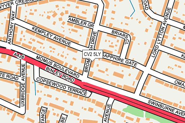 CV2 5LY map - OS OpenMap – Local (Ordnance Survey)