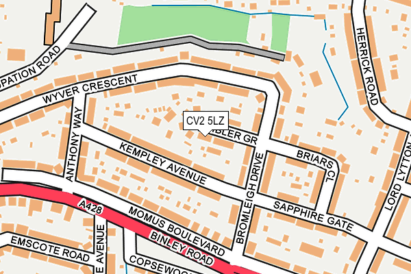 CV2 5LZ map - OS OpenMap – Local (Ordnance Survey)