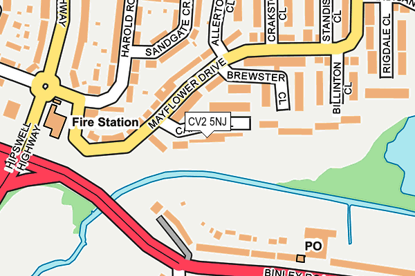 CV2 5NJ map - OS OpenMap – Local (Ordnance Survey)