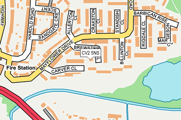 CV2 5NS map - OS OpenMap – Local (Ordnance Survey)