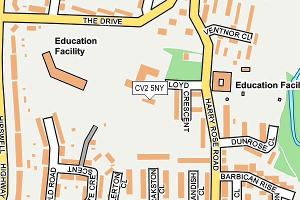 CV2 5NY map - OS OpenMap – Local (Ordnance Survey)