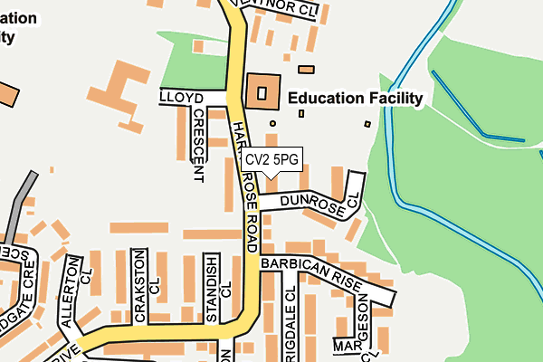 CV2 5PG map - OS OpenMap – Local (Ordnance Survey)