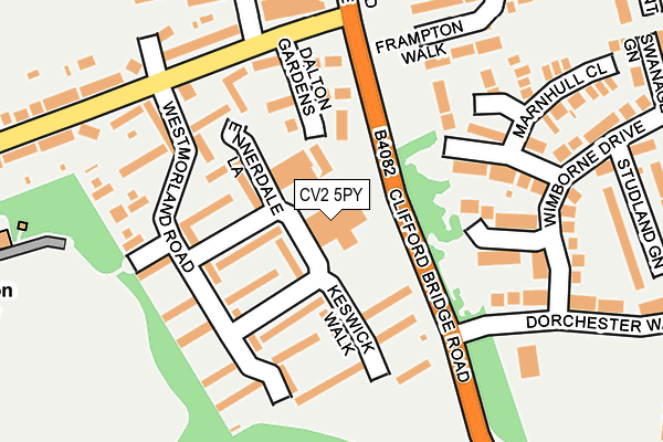 CV2 5PY map - OS OpenMap – Local (Ordnance Survey)