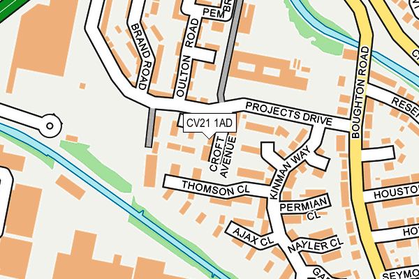 CV21 1AD map - OS OpenMap – Local (Ordnance Survey)