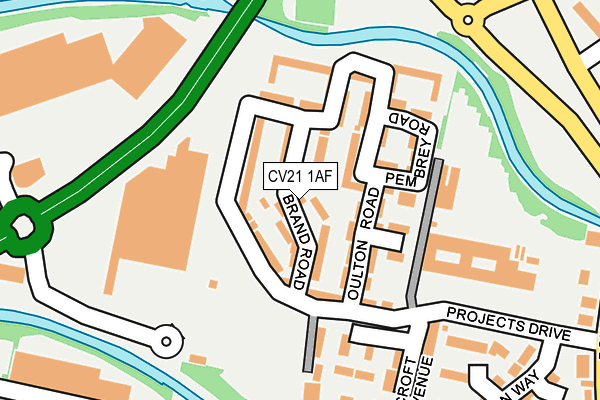 CV21 1AF map - OS OpenMap – Local (Ordnance Survey)