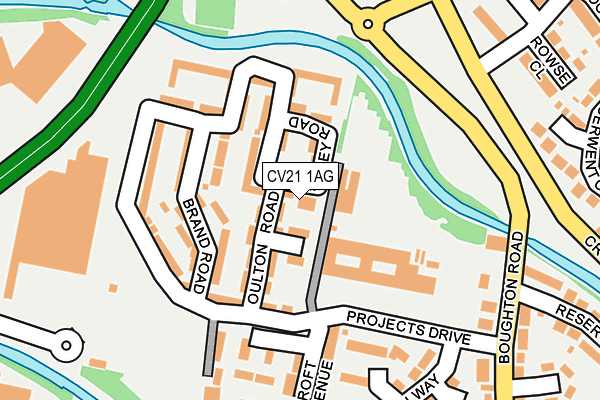 CV21 1AG map - OS OpenMap – Local (Ordnance Survey)
