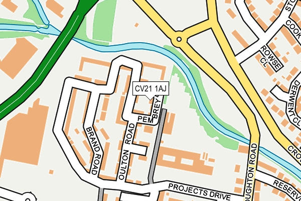 CV21 1AJ map - OS OpenMap – Local (Ordnance Survey)