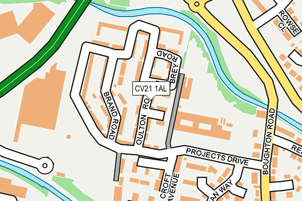 CV21 1AL map - OS OpenMap – Local (Ordnance Survey)