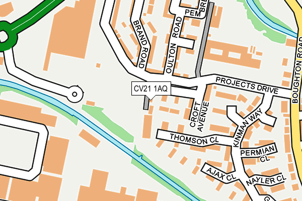 CV21 1AQ map - OS OpenMap – Local (Ordnance Survey)