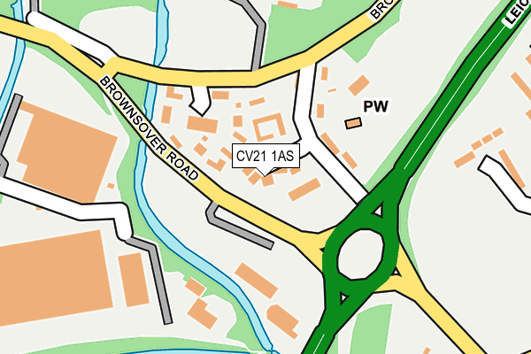CV21 1AS map - OS OpenMap – Local (Ordnance Survey)