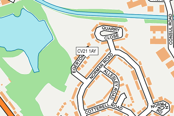 CV21 1AY map - OS OpenMap – Local (Ordnance Survey)