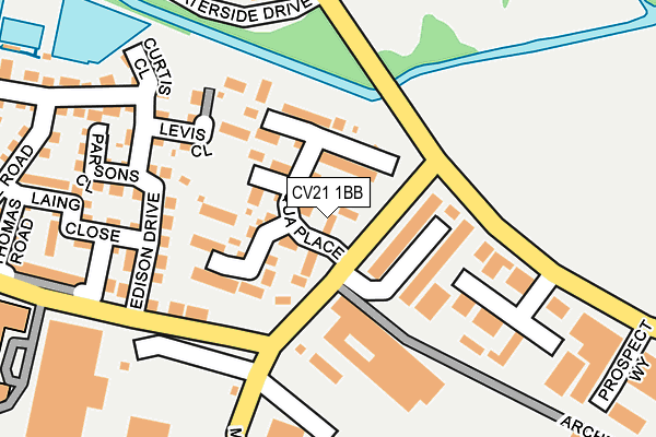CV21 1BB map - OS OpenMap – Local (Ordnance Survey)