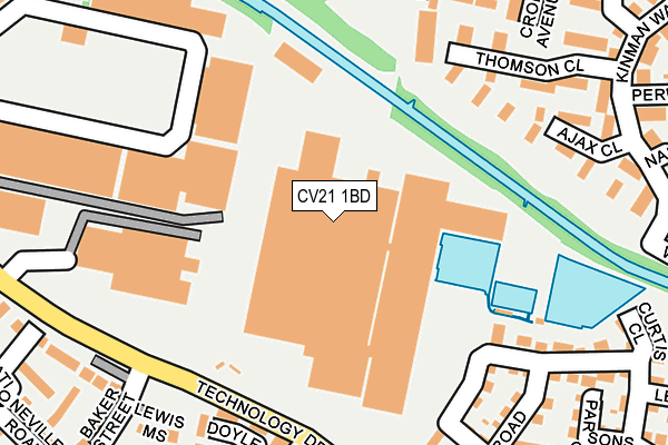 CV21 1BD map - OS OpenMap – Local (Ordnance Survey)