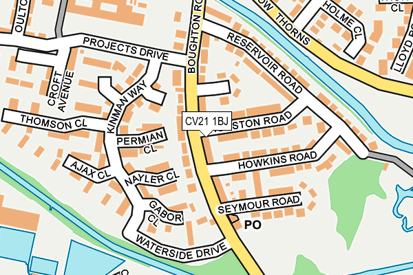 CV21 1BJ map - OS OpenMap – Local (Ordnance Survey)