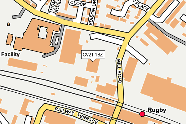 CV21 1BZ map - OS OpenMap – Local (Ordnance Survey)