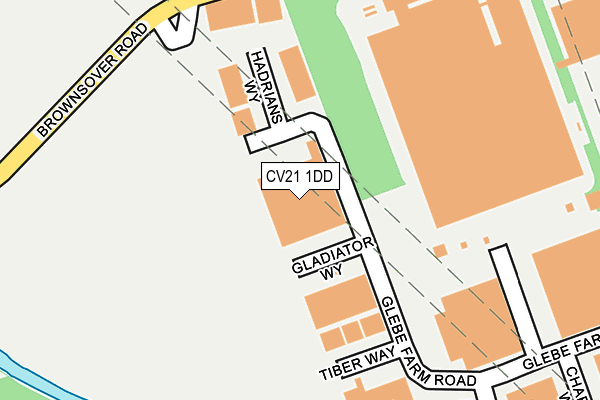 CV21 1DD map - OS OpenMap – Local (Ordnance Survey)