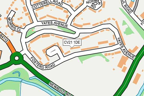 CV21 1DE map - OS OpenMap – Local (Ordnance Survey)