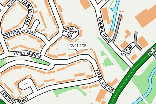 CV21 1DF map - OS OpenMap – Local (Ordnance Survey)