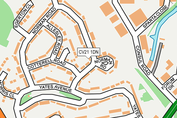 CV21 1DN map - OS OpenMap – Local (Ordnance Survey)