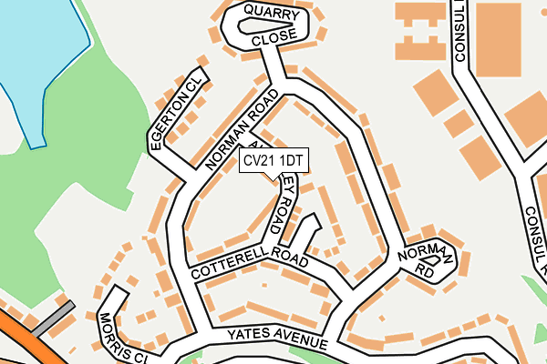CV21 1DT map - OS OpenMap – Local (Ordnance Survey)