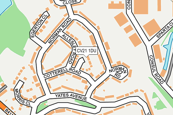 CV21 1DU map - OS OpenMap – Local (Ordnance Survey)