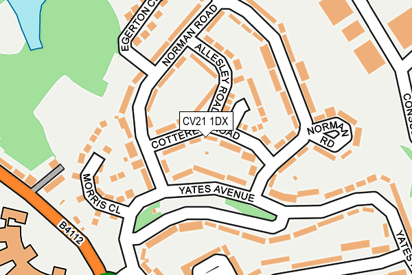 CV21 1DX map - OS OpenMap – Local (Ordnance Survey)