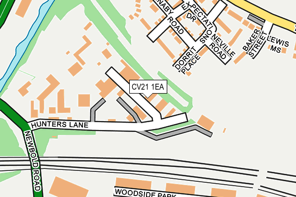 CV21 1EA map - OS OpenMap – Local (Ordnance Survey)
