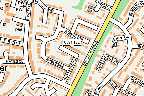 CV21 1EE map - OS OpenMap – Local (Ordnance Survey)