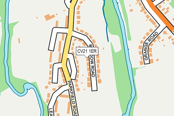 CV21 1ER map - OS OpenMap – Local (Ordnance Survey)
