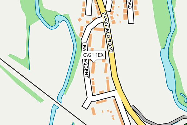CV21 1EX map - OS OpenMap – Local (Ordnance Survey)