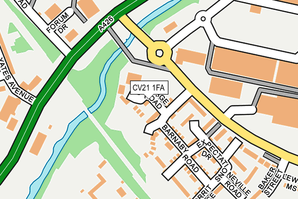 CV21 1FA map - OS OpenMap – Local (Ordnance Survey)