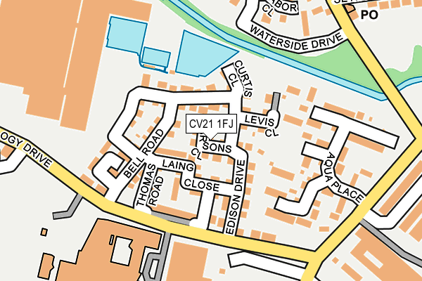 CV21 1FJ map - OS OpenMap – Local (Ordnance Survey)