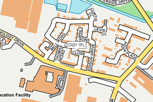 CV21 1FL map - OS OpenMap – Local (Ordnance Survey)