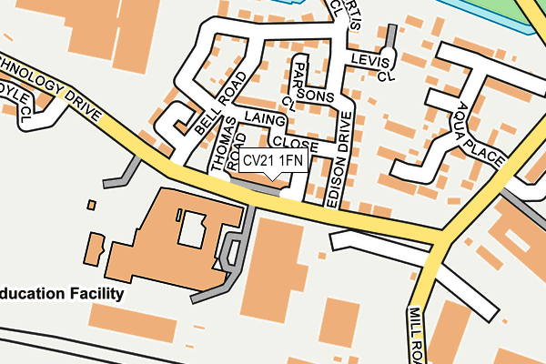 CV21 1FN map - OS OpenMap – Local (Ordnance Survey)