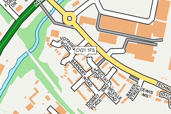 CV21 1FS map - OS OpenMap – Local (Ordnance Survey)