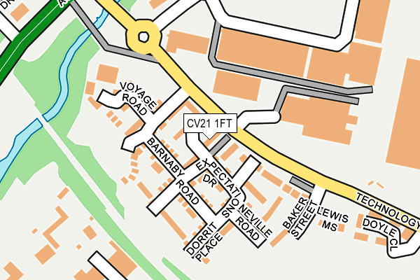 CV21 1FT map - OS OpenMap – Local (Ordnance Survey)
