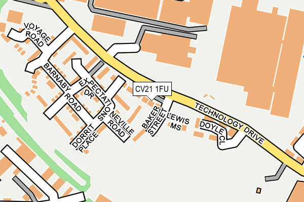 CV21 1FU map - OS OpenMap – Local (Ordnance Survey)