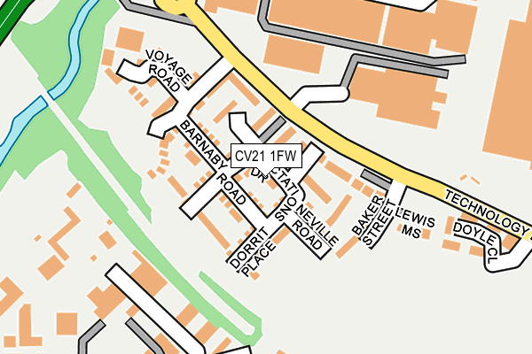 CV21 1FW map - OS OpenMap – Local (Ordnance Survey)
