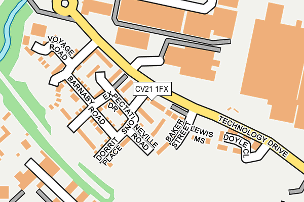 CV21 1FX map - OS OpenMap – Local (Ordnance Survey)
